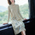 Broderie florale Key Hole Neck Modern Cheongsam A-line Knit Dress