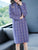 Robe trapèze moderne en tricot Cheongsam à manches longues et motif de bon augure