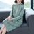 Auspicious Pattern Long Sleeve Modern Cheongsam A-line Knit Dress