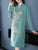 Vestido de punto floral de una línea de Cheongsam moderno de manga larga