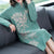 Vestido de punto floral de una línea de Cheongsam moderno de manga larga