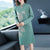 Long Sleeve Modern Cheongsam A-line Floral Knit Dress