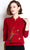 Floral Embroidery Cheongsam Top Chinese Style Loose Knit Shirt