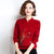 Floral Embroidery Cheongsam Top Chinese Style Loose Knit Shirt