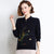 Floral Embroidery Cheongsam Top Chinese Style Loose Knit Shirt