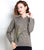 Floral Embroidery Cheongsam Top Chinese Style Loose Knit Shirt