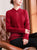Floral Embroidery Cheongsam Top Chinese Style Knit Shirt