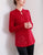 Camicia in maglia stile cinese cheongsam con ricamo floreale sul collo del buco della chiave