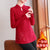 Key Hole Neck Floral Embroidery Cheongsam Top Chinese Style Knit Shirt