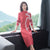 High Collar Long Sleeve Chinese Style A-line Knit Dress Sweater Dress