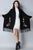 Floral Embroidery Knit Cape Jacket with Tassels
