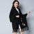 Floral Embroidery Knit Cape Jacket with Tassels