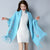 Floral Embroidery Knit Cape Jacket with Tassels