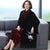 Floral Embroidery Batwing Sleeve Velvet Cape Jacket