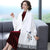 Floral Embroidery Batwing Sleeve Velvet Cape Jacket
