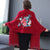 Floral Embroidery Batwing Sleeve Velvet Cape Jacket