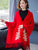 Veste cape châle en tricot avec appliques florales assorties Cheongsam