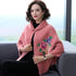 Lose Cape-Jacke mit Blumenstickerei imitierter Nerzwolle-Schal