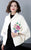 Floral Embroidery Imitated Mink Wool Shawl Loose Cape Jacket