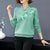 Floral Embroidery Women's Blouse Chinese Style Knit Shirt