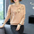 Blusa de mujer con bordado floral Camisa de punto de estilo chino