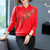 Floral Embroidery Women's Blouse Chinese Style Knit Shirt