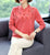 Lentejuelas florales Blusa de mujer Camisa de punto de estilo chino