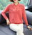 Camicetta da donna in maglia stile cinese con paillettes floreali