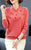 Camicetta da donna in maglia stile cinese con paillettes floreali