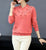Camicetta da donna in maglia stile cinese con paillettes floreali