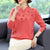 Camicetta da donna in maglia stile cinese con paillettes floreali