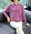Camicetta da donna in maglia stile cinese con paillettes floreali