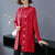 Floral Embroidery Chinese Style Women's Knit Coat Two-piece Suit