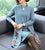 Floral Embroidery Chinese Style Knit Dress & Coat Two-piece Suit