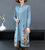 Floral Embroidery Chinese Style Knit Dress & Coat Two-piece Suit