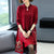 Floral Embroidery Chinese Style Knit Dress & Coat Two-piece Suit