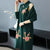 Traje de dos piezas Cheongsam y abrigo de punto estilo chino con bordado floral