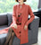 Floral Embroidery Chinese Style Knit Cheongsam & Coat Two-piece Suit