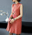 Floral Embroidery Chinese Style Knit Cheongsam & Coat Two-piece Suit