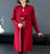 Floral Embroidery Chinese Style Knit Cheongsam & Coat Two-piece Suit