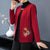 Chinese Style Mother Coat Long Shawl with Floral Embroidery Pockets