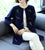 Feather Embroidery Knee Length Chinese Style Knit Coat Shawl