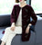 Châle de manteau de tricot de style chinois de longueur de genou de broderie de plume