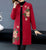 Broderie florale longueur genou style chinois tricot mère manteau châle