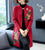 Scialle per cappotti in maglia stile cinese al ginocchio con ricamo floreale