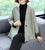 Asymmetry Hem V Neck Chinese Style Knit Mother Coat