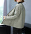 Asymmetry Hem V Neck Chinese Style Knit Mother Coat