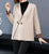 Asymmetry Hem V Neck Chinese Style Knit Mother Coat