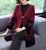 3/4 Sleeve V Neck Chinese Style Floral Knit Mother Coat
