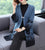 Manteau de mère en tricot à fleurs de style chinois à manches 3/4 et col en V